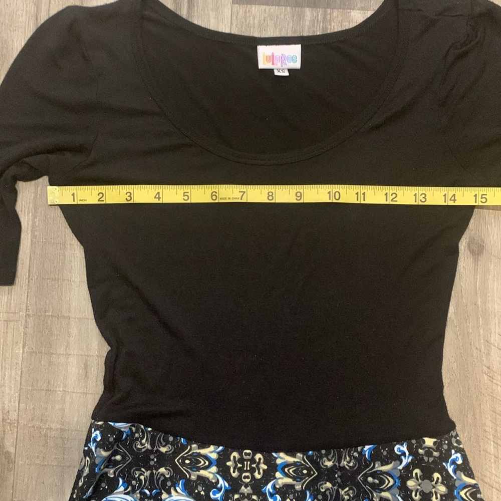 Maxi Dress LuLaRoe X-Small Black On Top With A Floral Skirt Slinky Soft Comfy - Picture 6 of 9